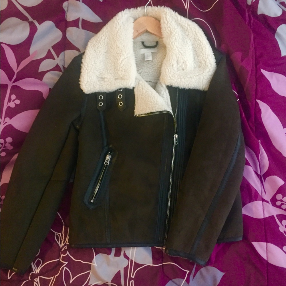 H&M warm fuzzy aviator jacket
